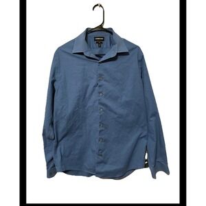 Express MX Slim Fit Mens Blue Long Sleeve Button Down Dress Shirt Large L